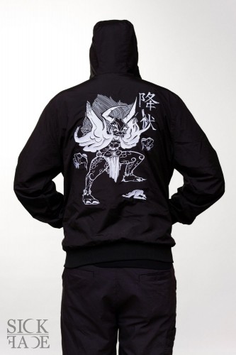 Unisex SickFace bunda, na zádech je japonský démon Yokai.